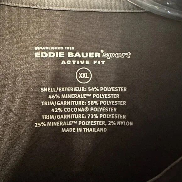 NWT Eddie Bauer Breathable Mesh 1/4 Zip Shirt in Black - Size XXL - Picture 5 of 13